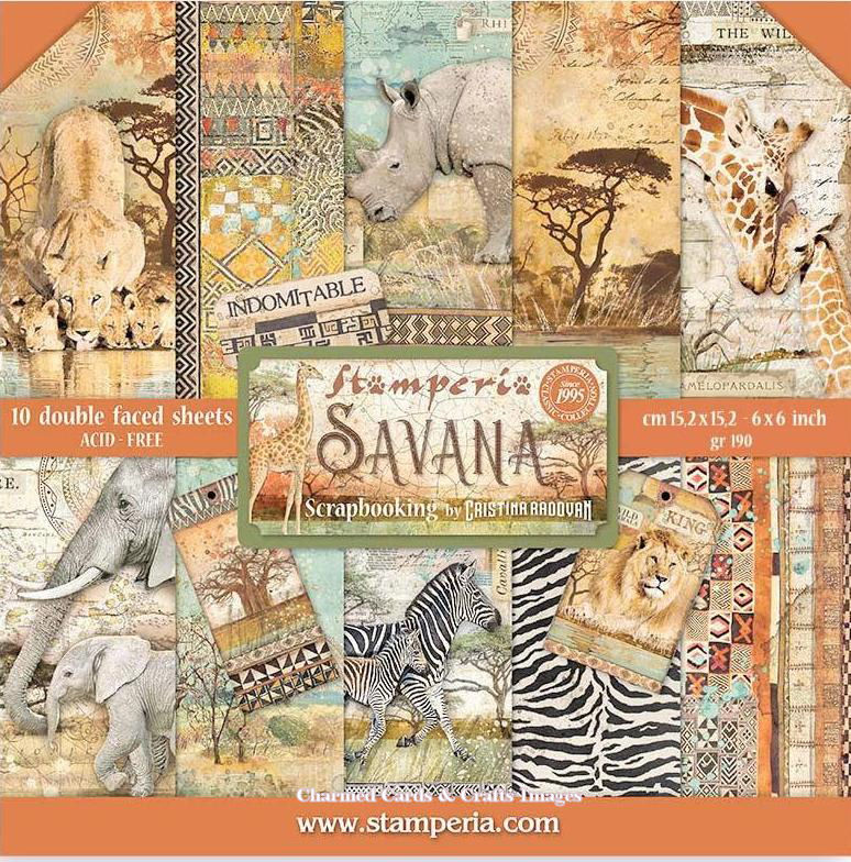 PRE-ORDER: Stamperia 6x6 Paper Packs - SAVANA