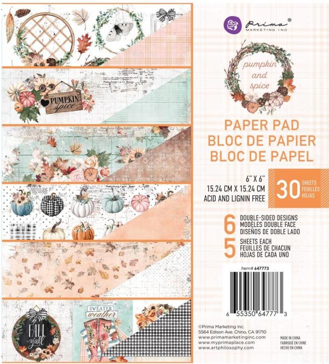 Prima Marketing Pumpkin & Spice 6x6 Paper Pad