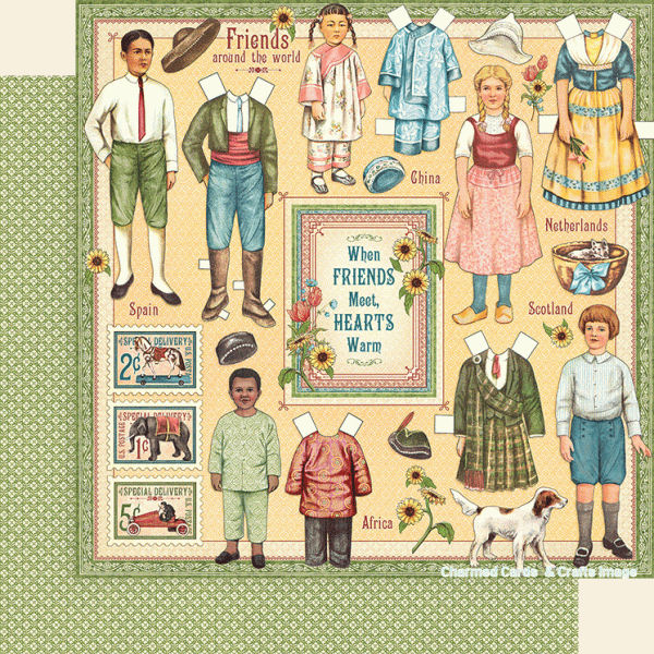 Graphic 45 Penny's Paper Doll Family FOREVER FRIENDS