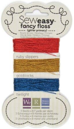We R Memory Keepers Sew Easy Fancy Floss GLITTER - Primary (26 yards)