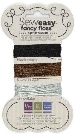 We R Memory Keepers Sew Easy Fancy Floss GLITTER - Neutrals (26 yards)