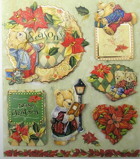 Handmade Dec Xmas L/P  - Vintage Xmas Bears (8058)