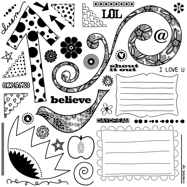 Prima Bold O' Lay Clear Stamps 830014 MEGA SET