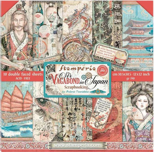 Stamperia 8x8 Paper Packs - Sir Vagabond in Japan