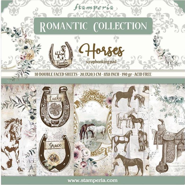 Stamperia Romantic Horses - 8x8 Paper Pad