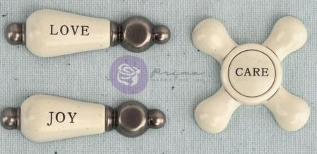 Prima Junkyard Findings - Vintage Bathroom Knobs (91817)