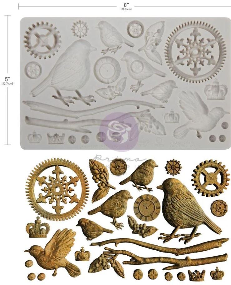 Finnabair Mechanical Robins 5x8 Inch Decor Moulds (951573) 