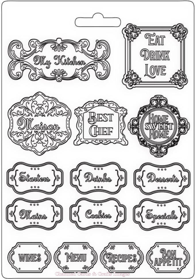 Stamperia Casa Granada Soft Mould A4 - Labels (K3PTA4522)