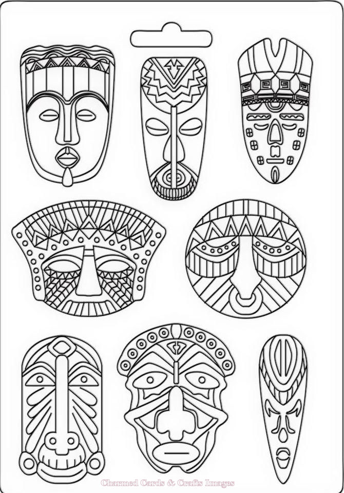 Stamperia Savana Soft Mould A4 - Tribal Masks (K3PTA4533)