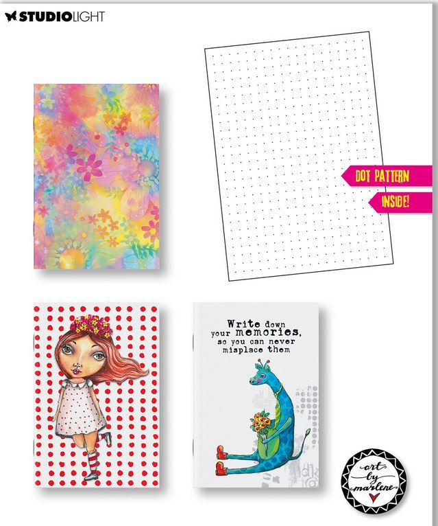 Art By Marlene Signature Collection A6 Bullet Journals - Dot Pattern (3 designs) (ABM-SI-NOTE01)