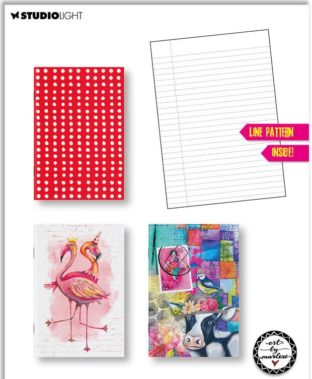 Art By Marlene Signature Collection A5 Note Books - Line Pattern (3 designs) (ABM-SI-NOTE02)