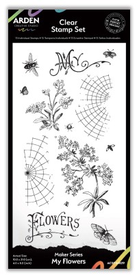 Arden Creative Maker Series 4x8 Inch Clear Stamp Set My Flowers (ACSCS0029)