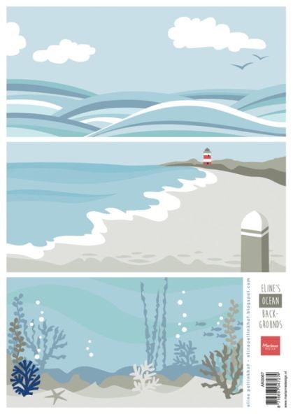  Marianne Design Decoupage - Eline's Backgrounds Ocean AK0067