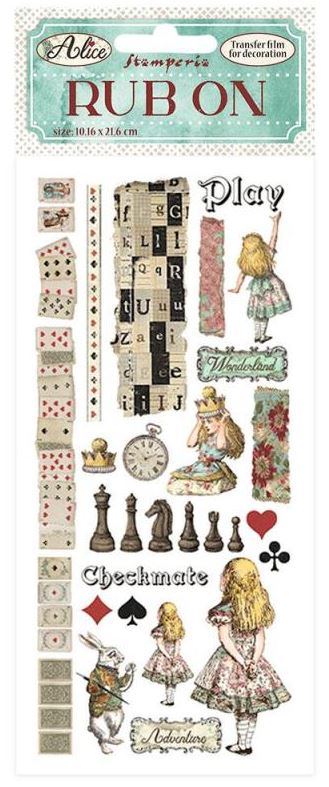 Stamperia Alice Forever Rub-Ons ALICE THROUGH THE LOOKING GLASS DFLRB24