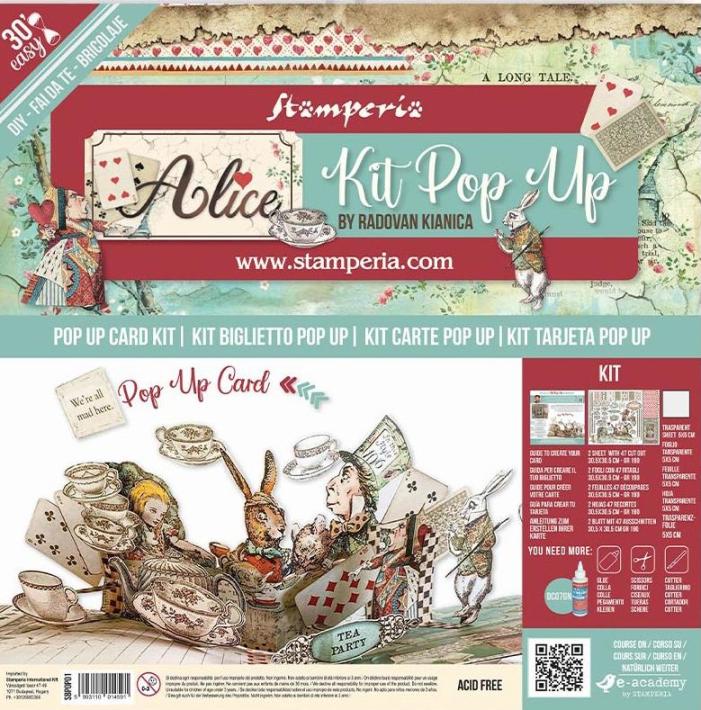Stamperia Pop-Up Card Kit ALICE TEA PARTY