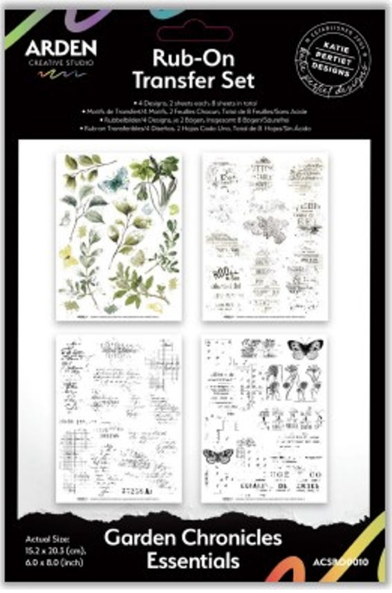 Arden Creative Garden Chronicles Essentials 6x8 Inch Rub-On Transfer Set (ACSRO0010)