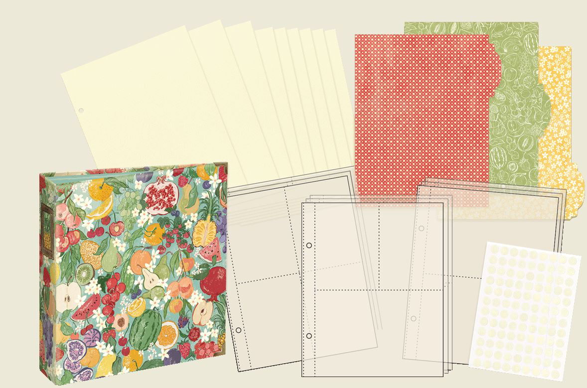 Graphic 45 Slice of Life Fruit & Floral Binder Album with Pocket Pages (4503215) 