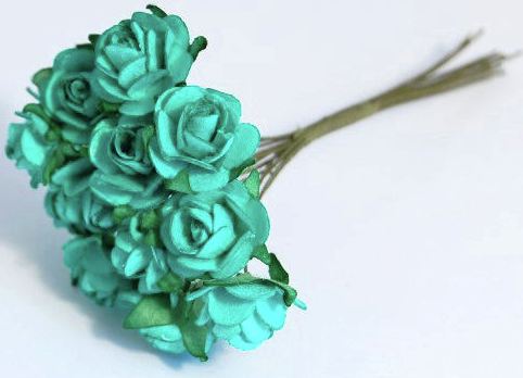 Flowers - Small Open Rose TURQUOISE(B1495TQ)
