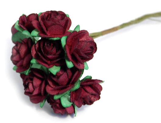 Flowers - Tea Rose 26mm - BURGUNDY (B1895BG)