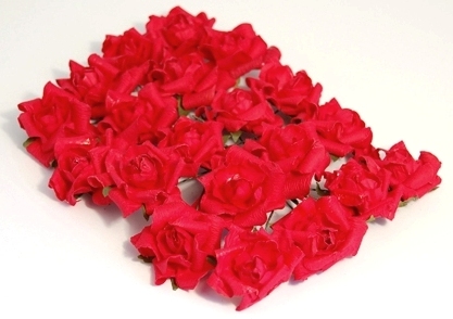 RED Paper Roses 35mm (Pack of 20)(CTOO)
