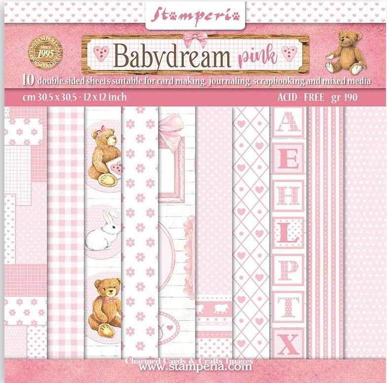 Stamperia 8x8 Paper Packs - BABYDREAMS PINK BACKGROUNDS