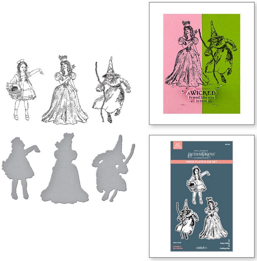 Spellbinders/Graphic45 Wonder of Oz BetterPress Plate & Die Set Dorothy & the Witches (BP-333)