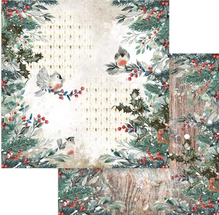 Stamperia Double-Sided Paper - BIRDS Romantic Christmas  SBB827