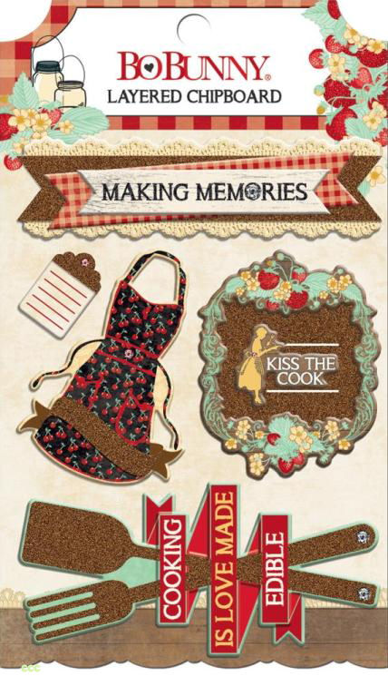 Bo Bunny Kiss The Cook Layered Chipboard