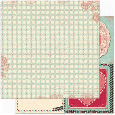 Bo Bunny Love Letter Paper - Tiles