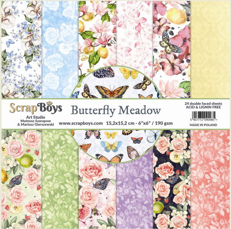 Scrap Boy Butterfly Meadow 6x6 Paper Pad