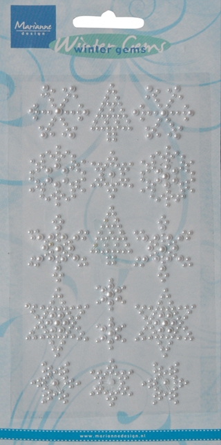 Marianne Design Decorations - White Pearls Snowflakes & Trees (CA3105)