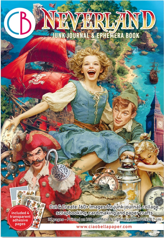 Ciao Bella A4 Junk Journal Ephemera Book - NEVERLAND