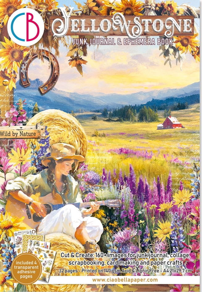 Ciao Bella A4 Junk Journal Ephemera Book - YELLOWSTONE