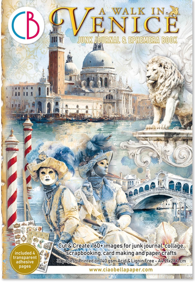 Ciao Bella A4 Junk Journal Ephemera Book - A WALK IN VENICE