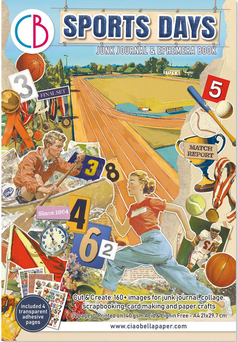 Ciao Bella Sports Days A4 Junk Journal Ephemera Book (32pcs) (CBB024) 