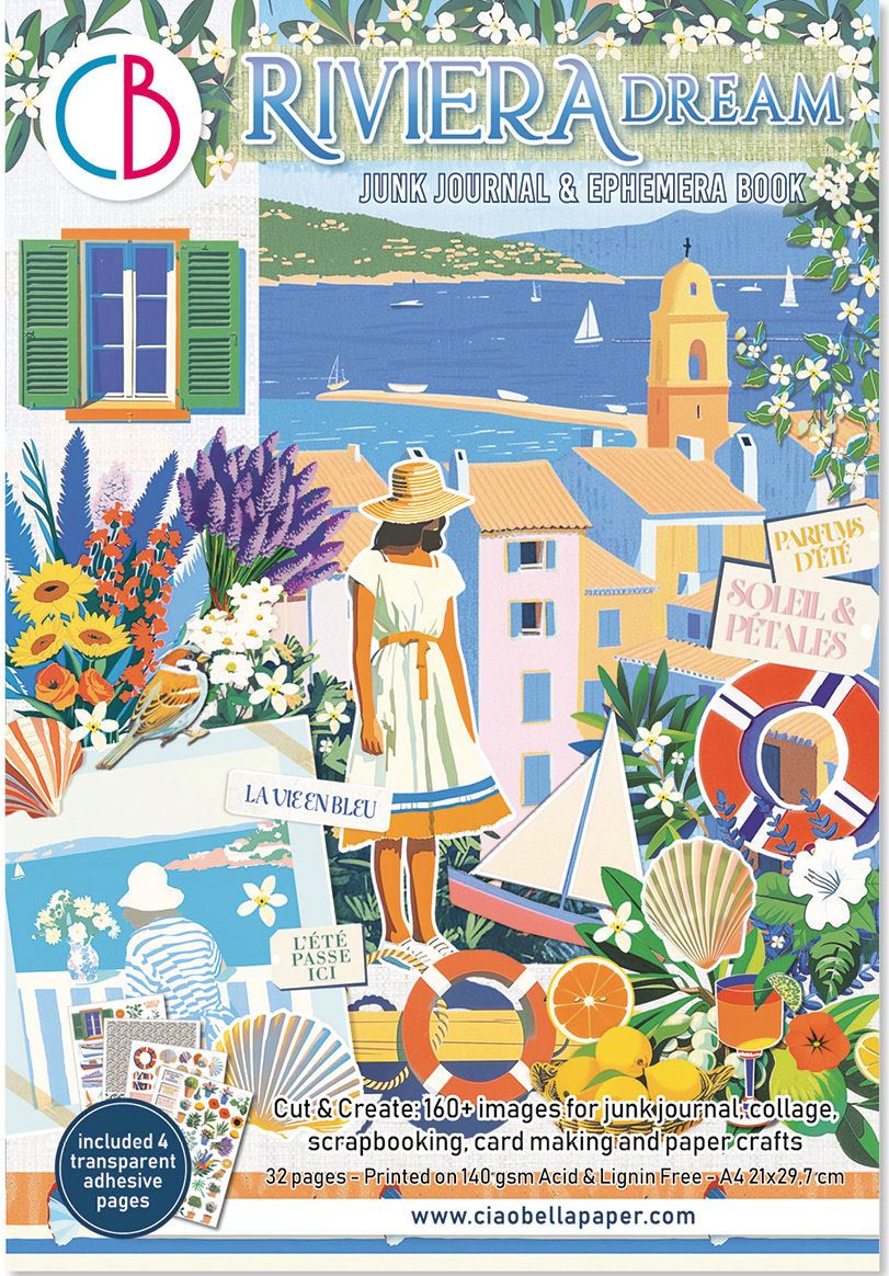Ciao Bella Riviera Dream A4 Junk Journal Ephemera Book (32pcs) (CBB025) 