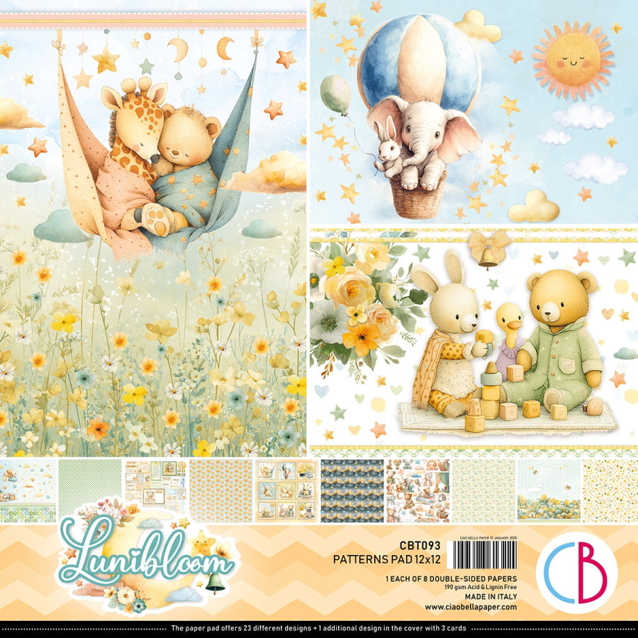 Ciao bella Lunibloom 12x12 Inch Patterns Pad (8pcs) (CBT093)
