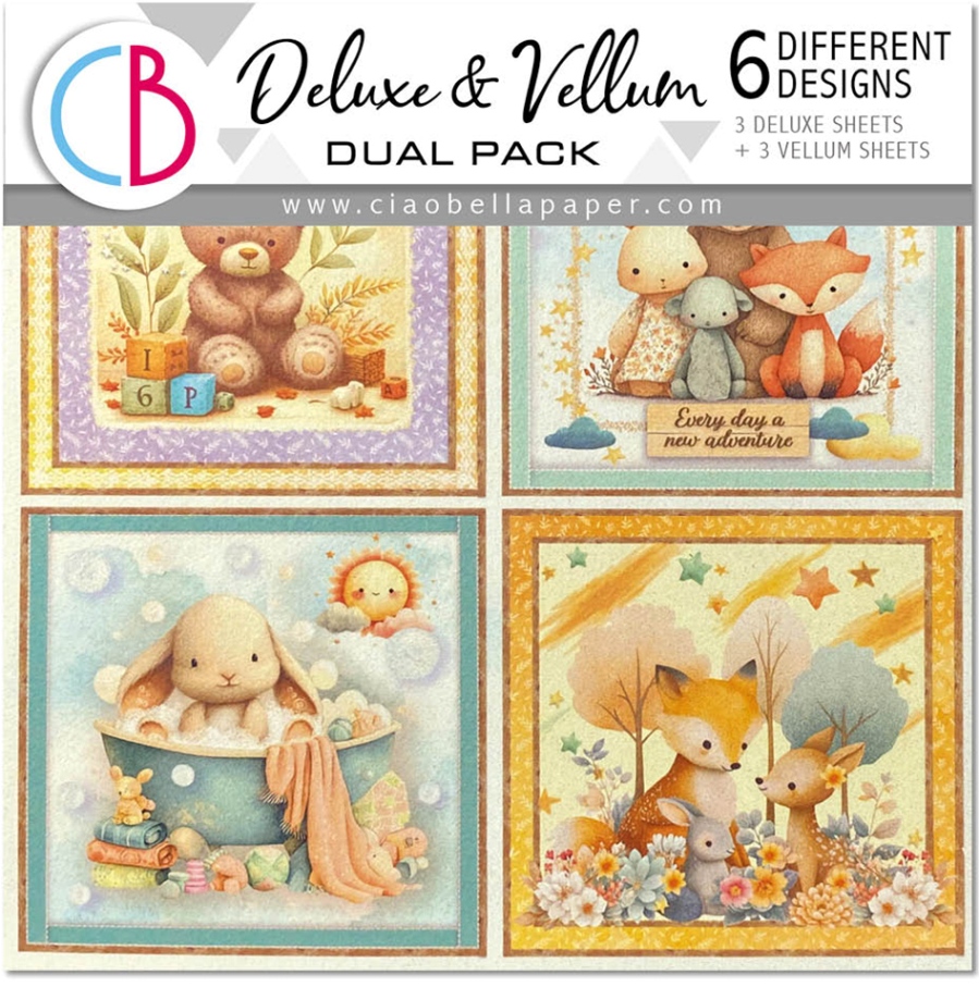 Ciao Bella Lunibloom 6x6 Inch Deluxe Paper Pearl & Vellum Dual Pack Mixed (6pcs) (CBXQ006)