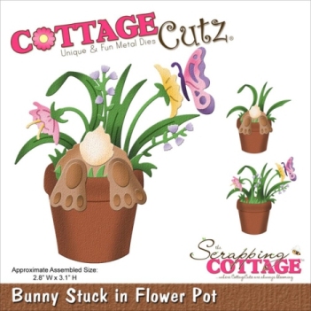 CottageCutz Die - Bunny Stuck In Flower Pot (CC4x4-595)