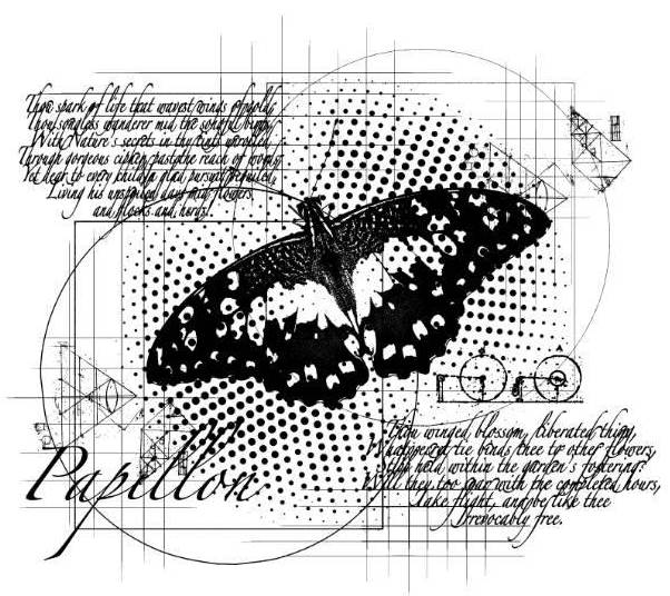 Andy Skinner Papillon Dreams Rubber Stamp