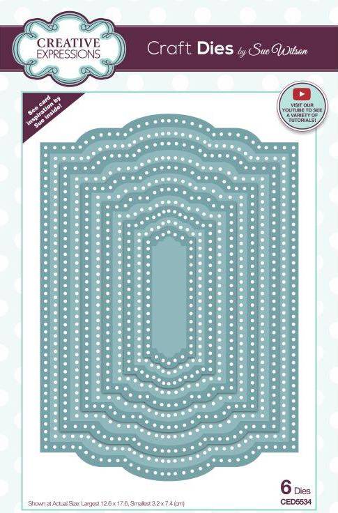 Creative Expressions Sue Wilson -  Noble Scalloped End Rectangles Craft Dies