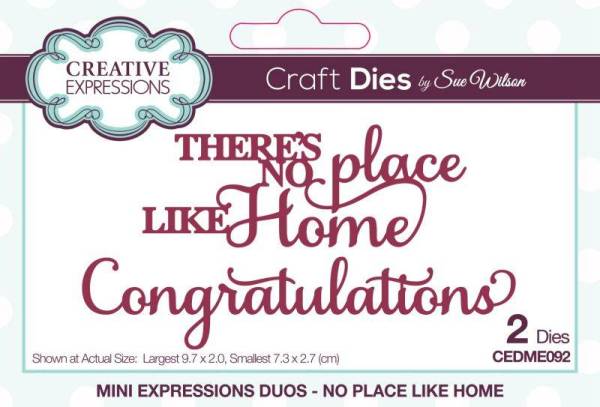 Creative Expressions Sue Wilson - Mini Expressions Duos No Place Like Home Craft Dies