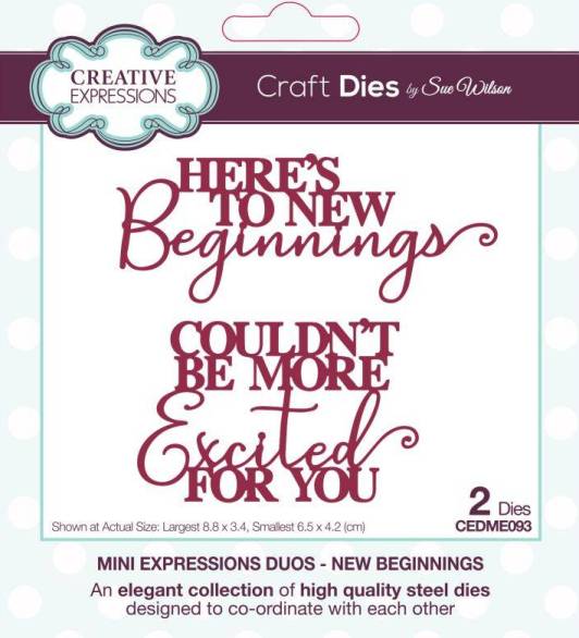 Creative Expressions Sue Wilson -  Mini Expressions Duos New Beginnings Craft Dies