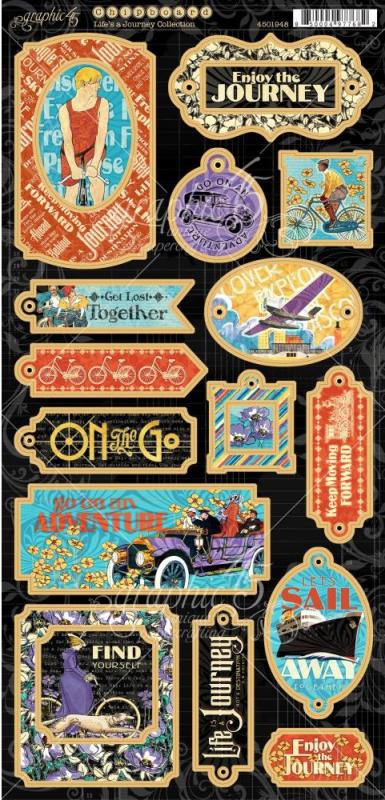 Graphic 45 Life's a Journey  Decorative Chipboard