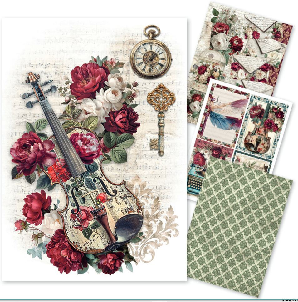 cIAO bELLA Bohemian Burgundy A4 Rice Paper Mixed (4pcs) (CBRA015)