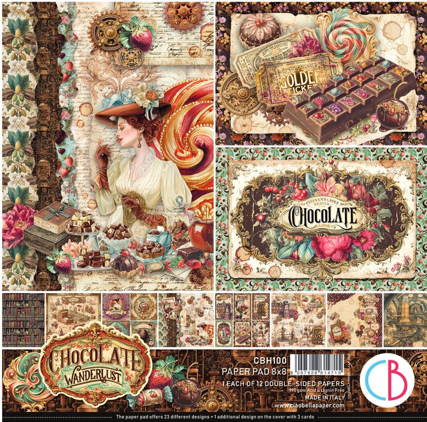 Ciao Bella Chocolate Wanderlust 8x8 Inch Paper Pad