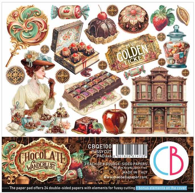 Ciao Bella Chocolate Wanderlust  6x6 Inch Fussy Cut Pad