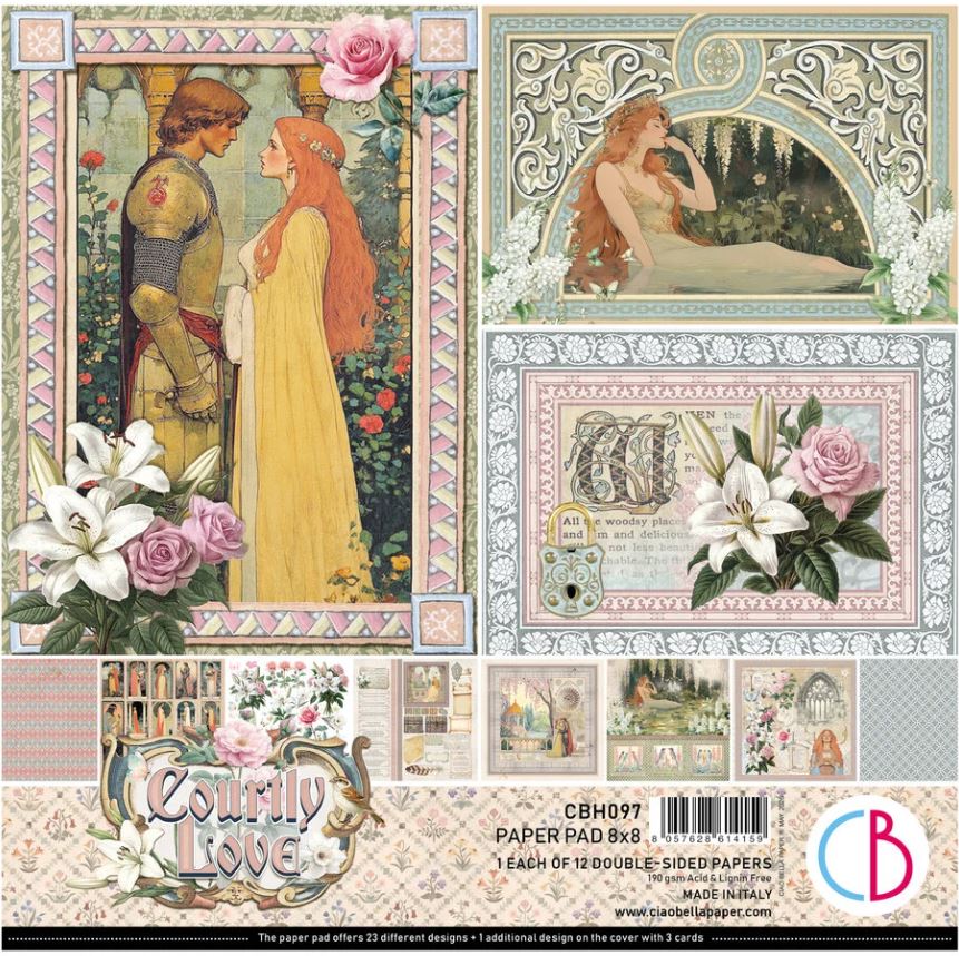 Ciao Bella Courtly Love 8x8 Inch Paper Pad (12pcs) (CBH097)