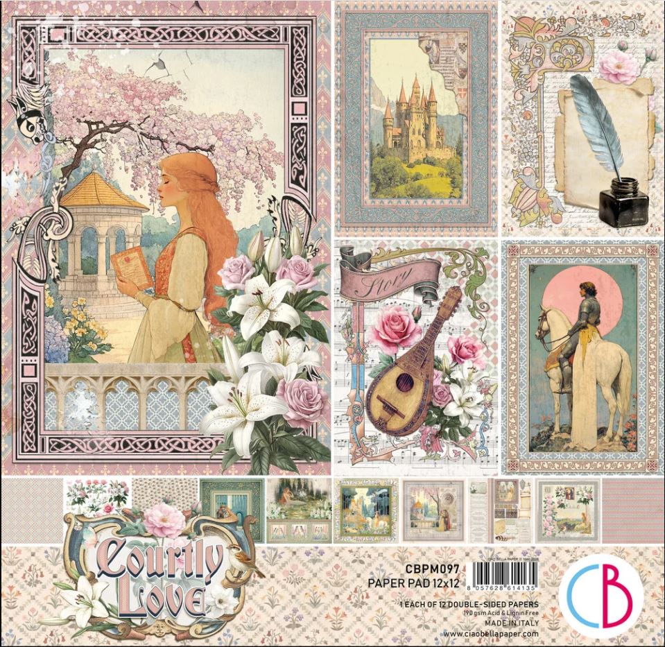Ciao Bella Courtly Love 12x12 Inch Paper Pad (12pcs) (CBPM097)