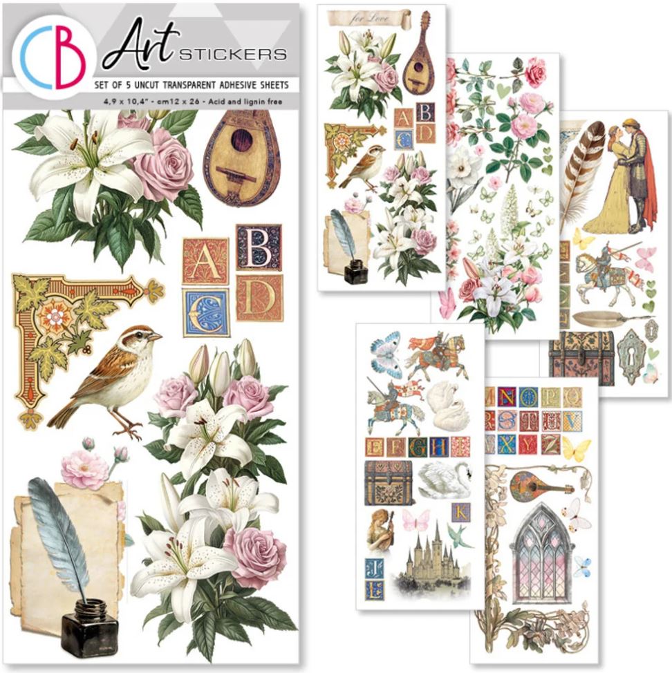 Ciao Bella Courtly Love Transparent Adhesive Sheets (5pcs)